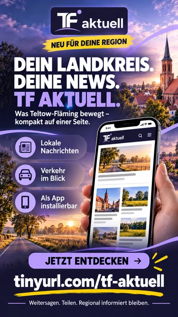 TF aktuell Story-Karte: Dein Landkreis. Deine News. Mit tinyurl.com/tf-aktuell
